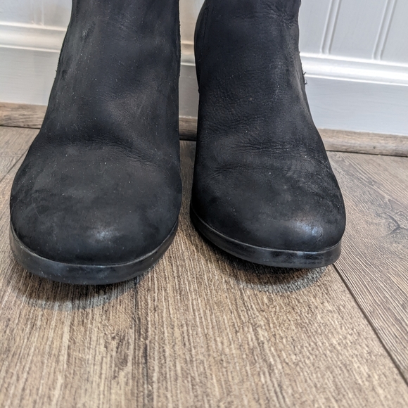 Aldo Black Suede Leather Heeled Boot Booties Shoes Size 8 - Picture 8 of 8